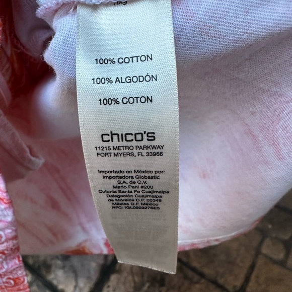 Weekends By Chicos Jacket Womens Multicolored Zip Up Orange Pink White SIZE 1 - Picture 3 of 6